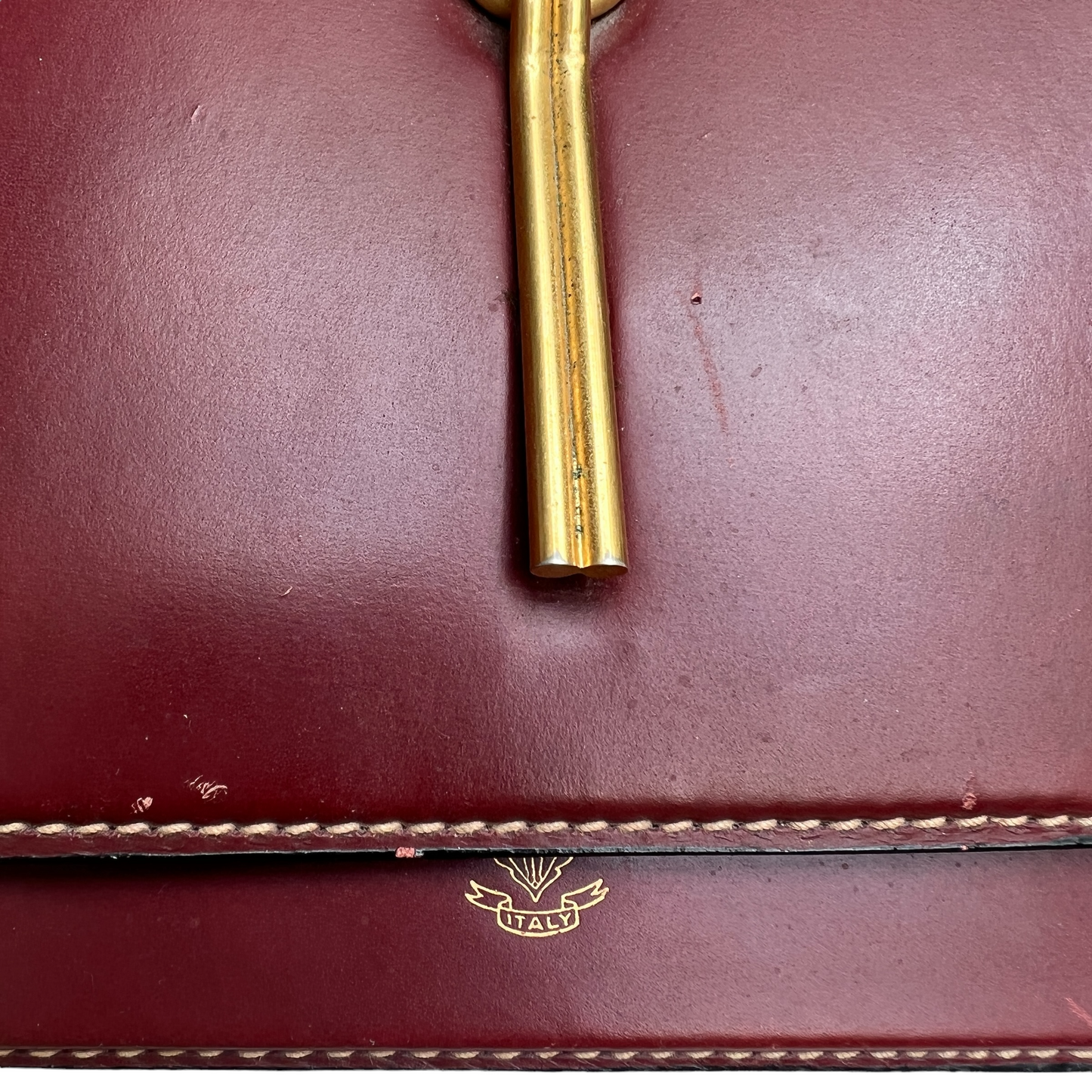 Vintage Burgundy Leather Writing Set