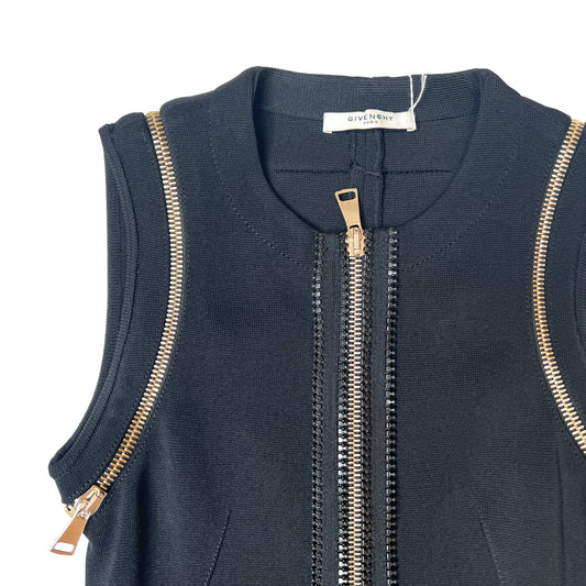 Black Dress with Gold Zippers - S
