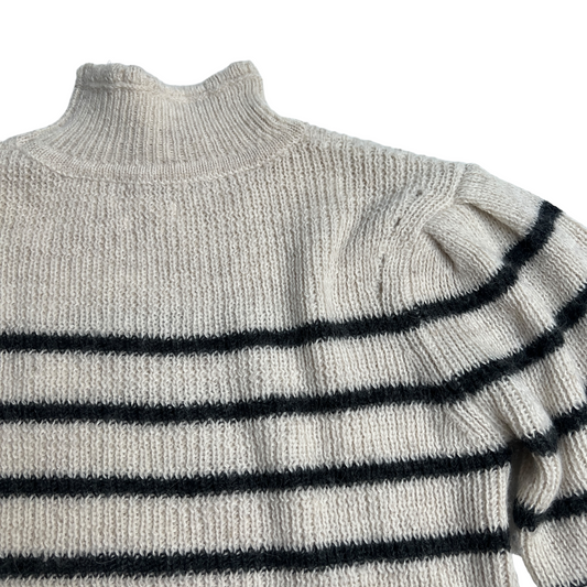 Wool Sweater w/Stripes - XS