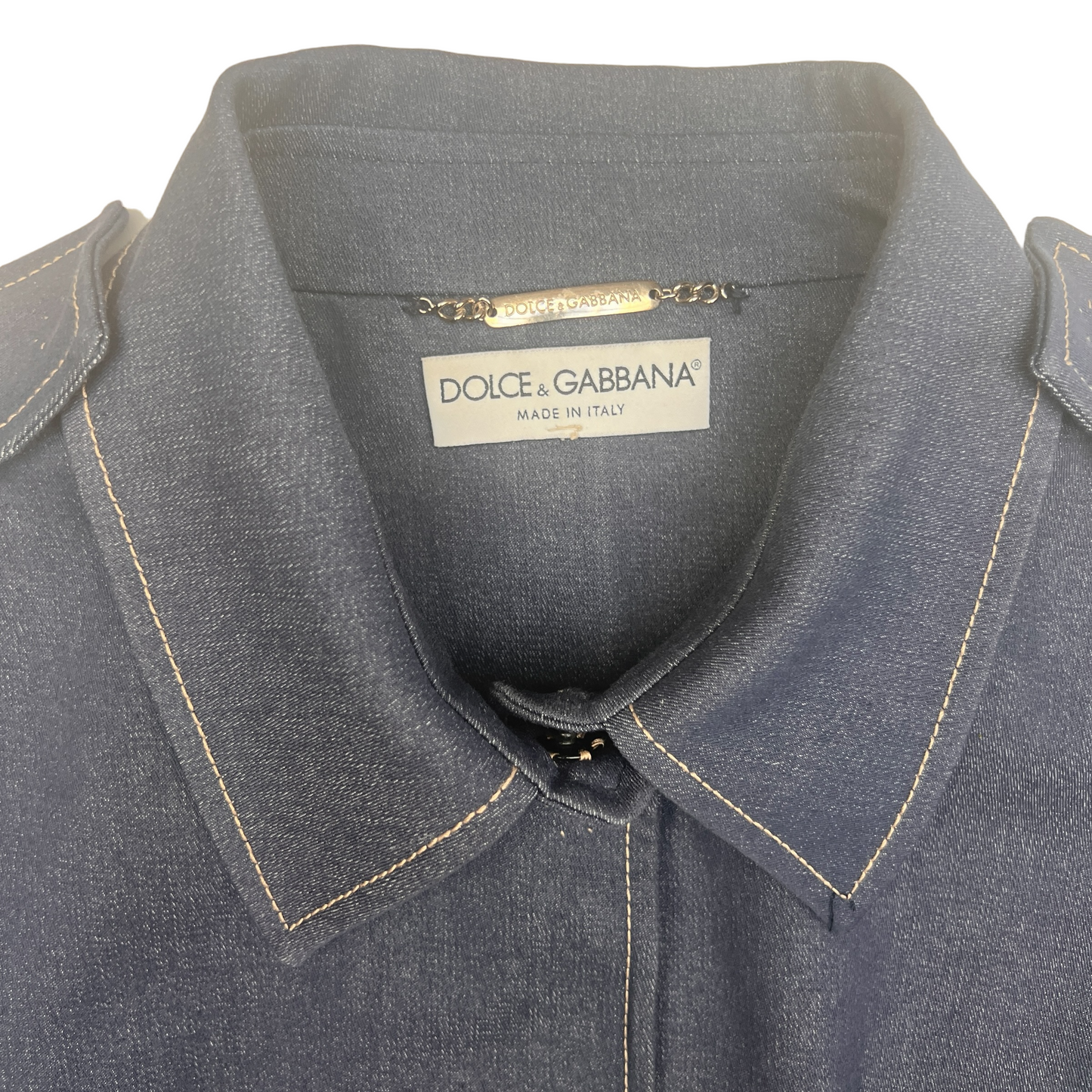 Blue Cotton Blazer Set - L