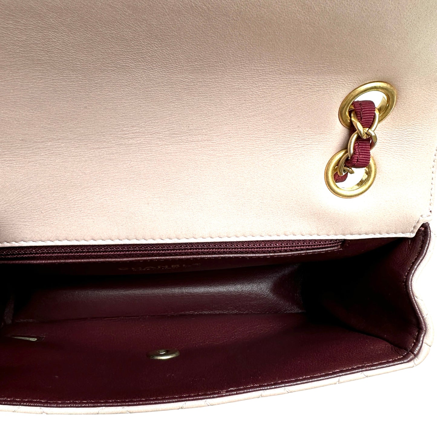 Pink and Burgundy Mademoiselle Flap Bag