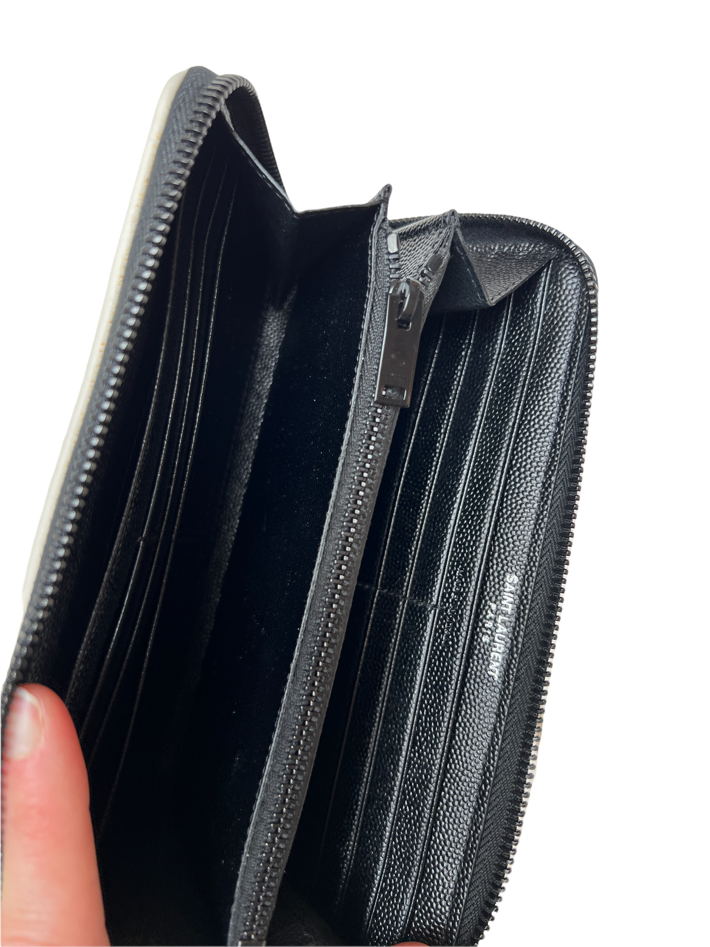 Black & White Leather Continental Wallet