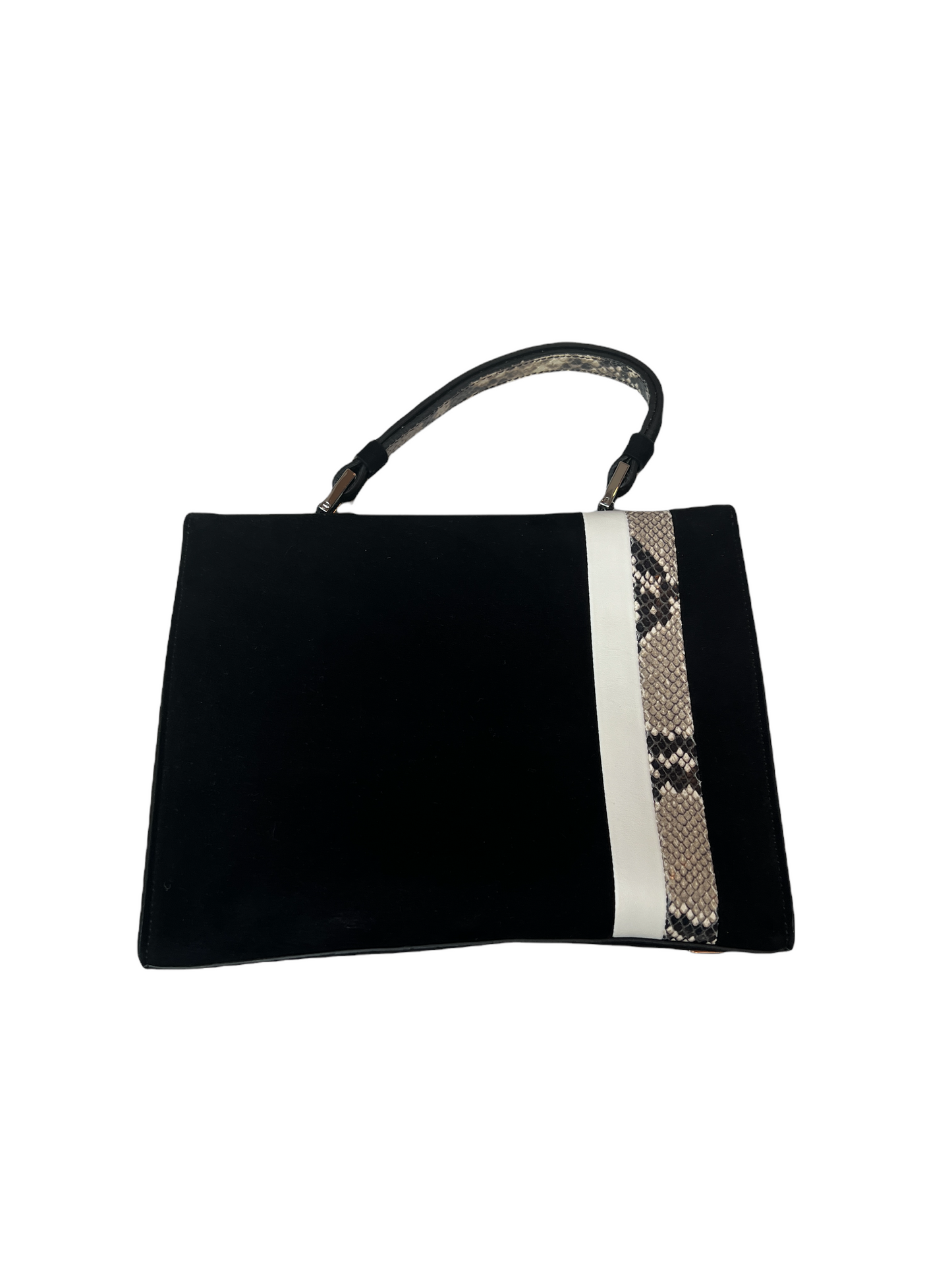 Black Suede Handle Bag