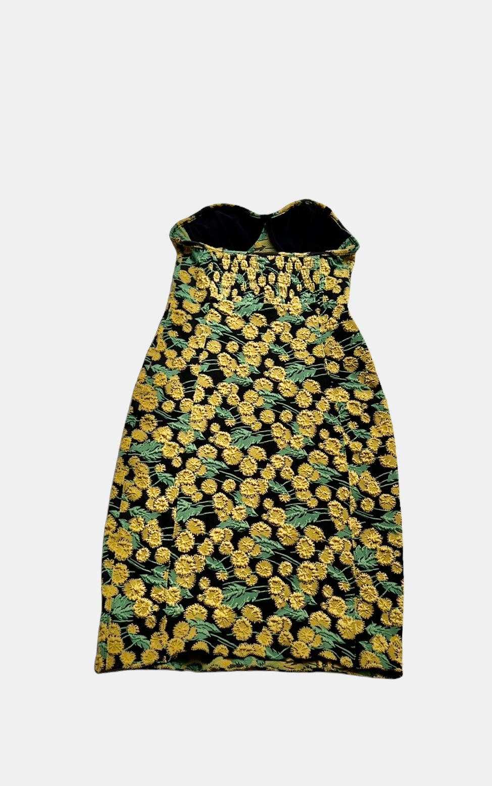 Vintage Bustier Sunflower Print Mini Dress - XS