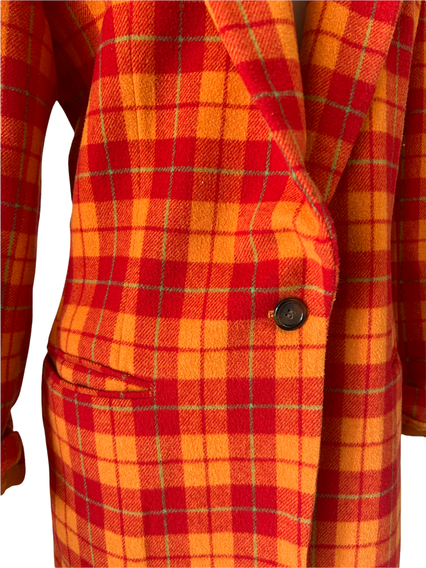 Vintage Orange Checker Blazer - M