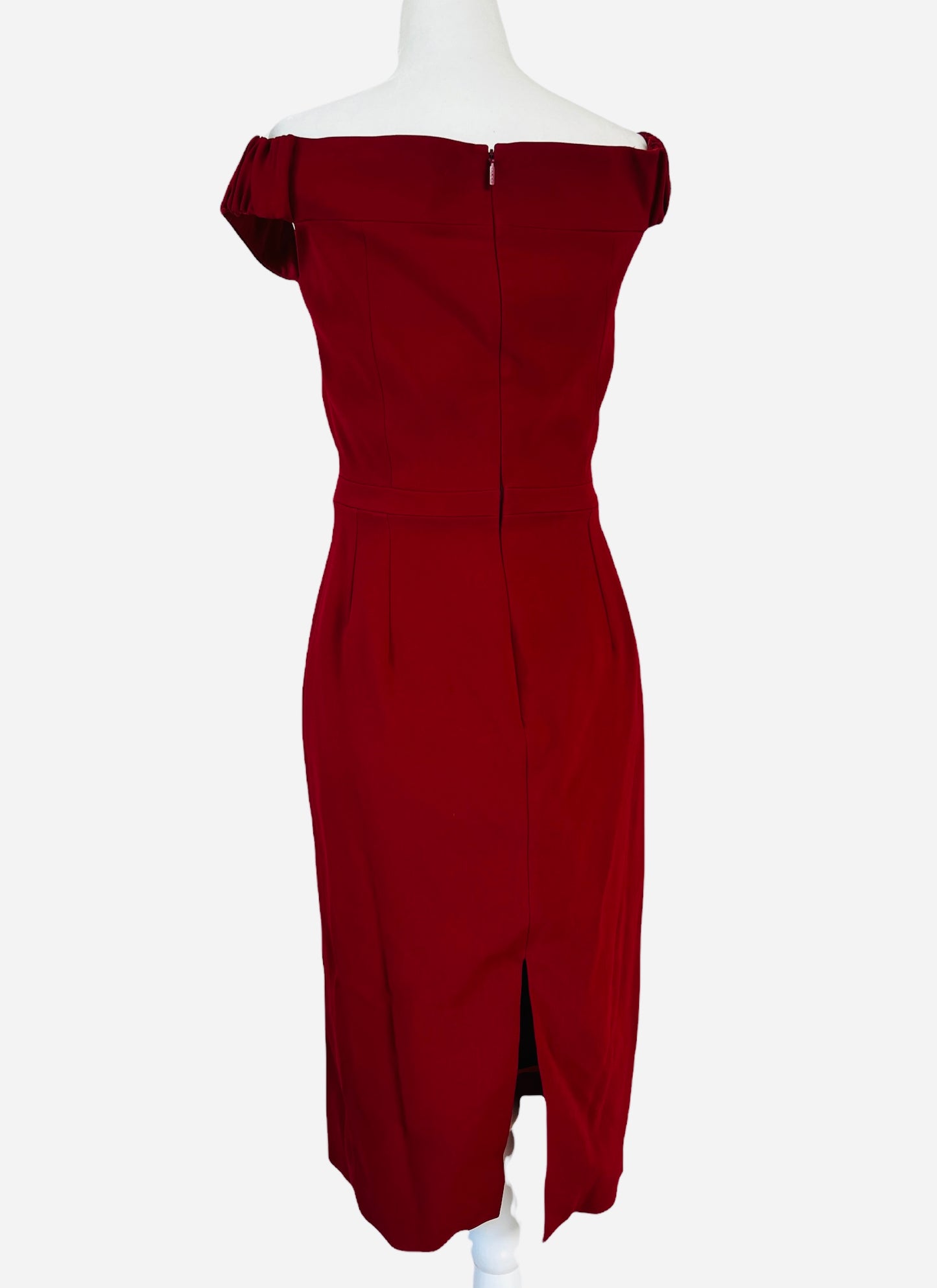 Burgundy Bateau Neckline - S