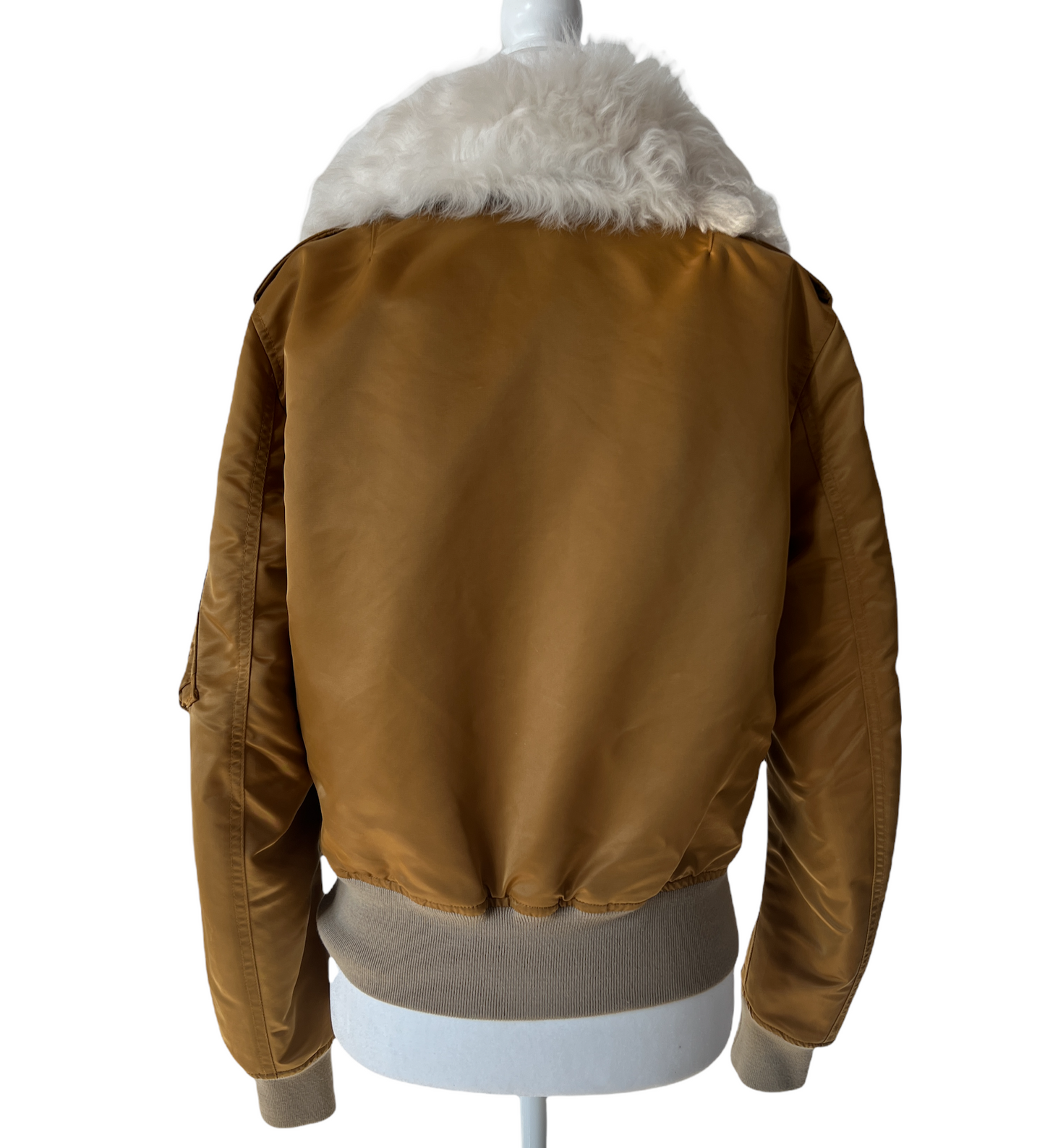 Fur Collar Bomber Jacket  - XS