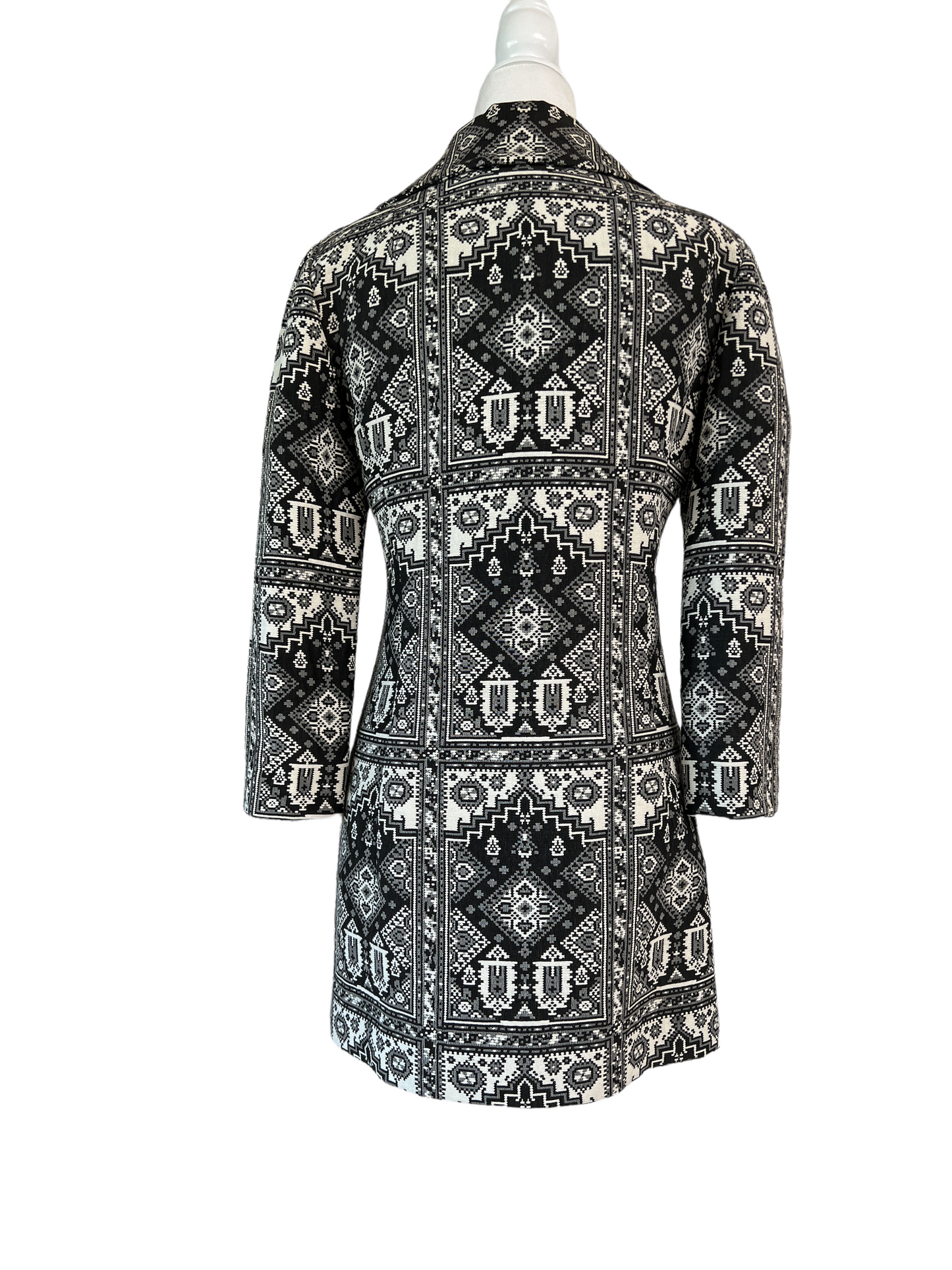 Vintage Black And White Coat - M