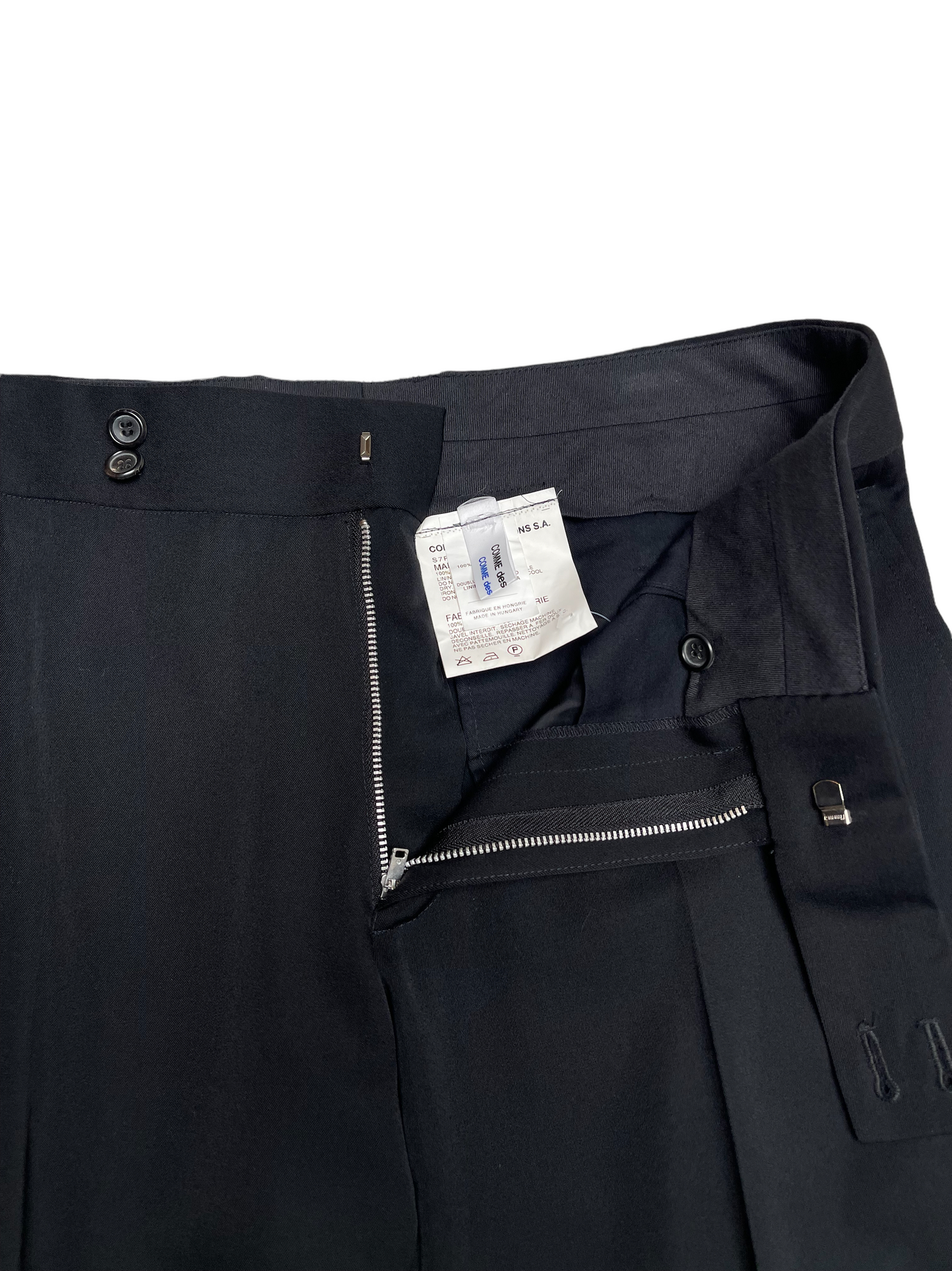 Black Wool Pants - M