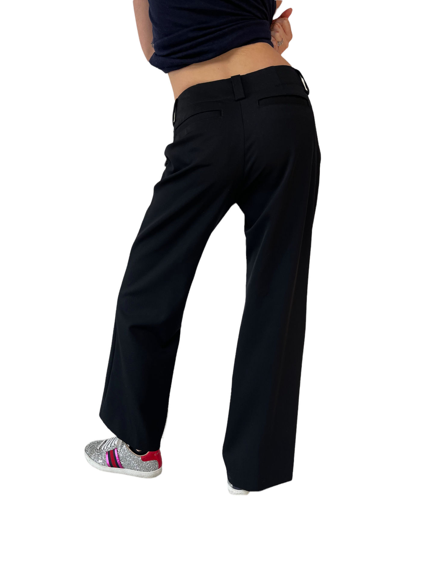 Black Wool Pants - M