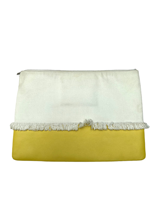 Leather and Fabric Clutch