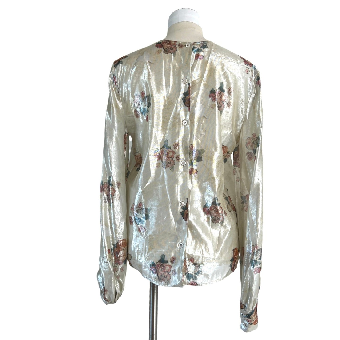 Metallic Silk Blouse - S