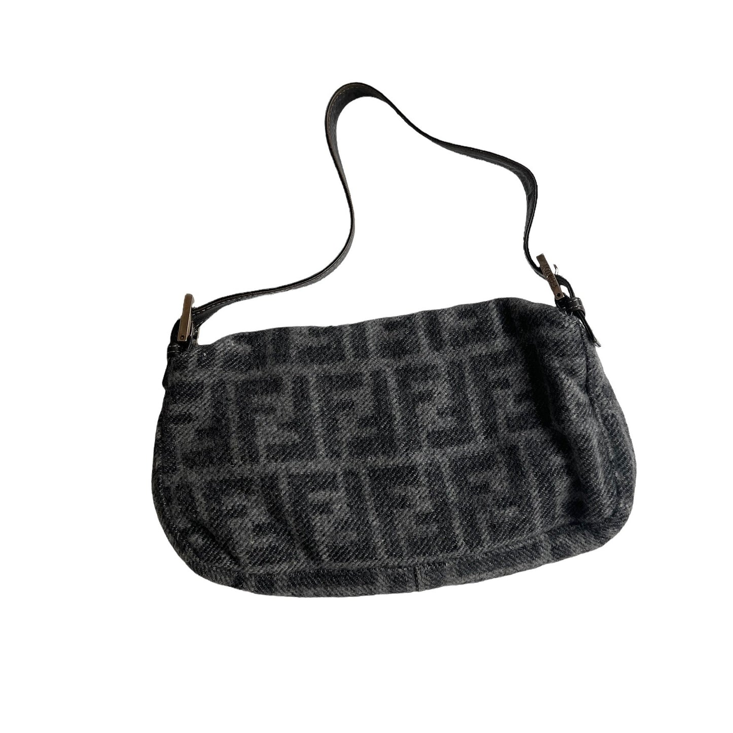 Grey Wool Baguette Bag