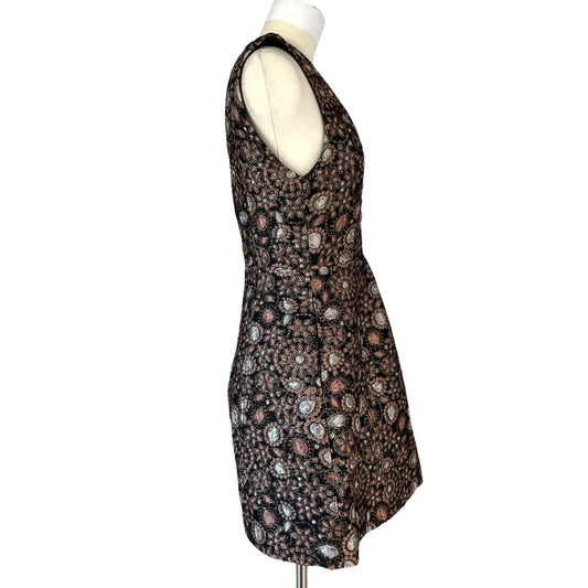 Black & Metallic Fabric Dress - 2