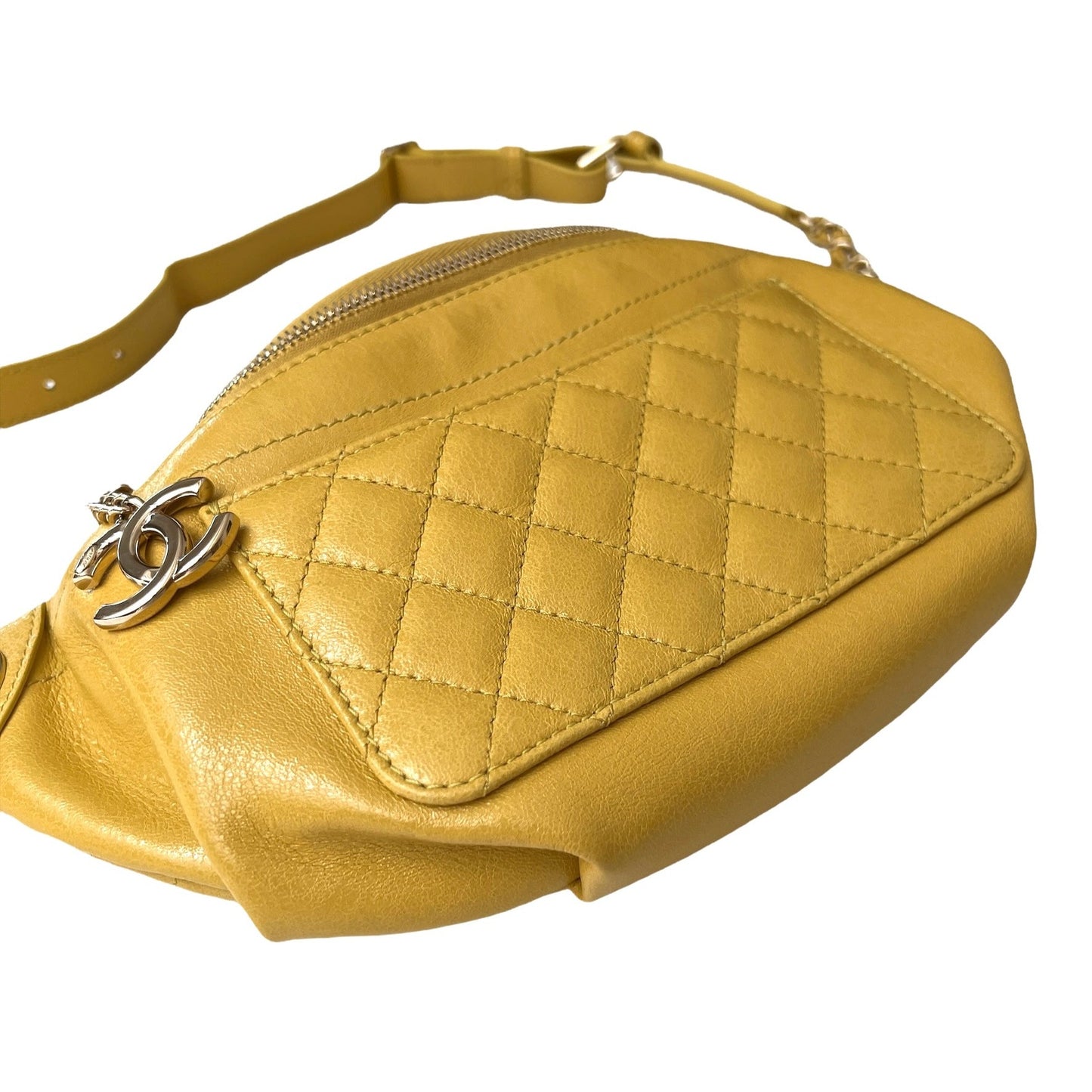Yellow Leather Belt Bag
