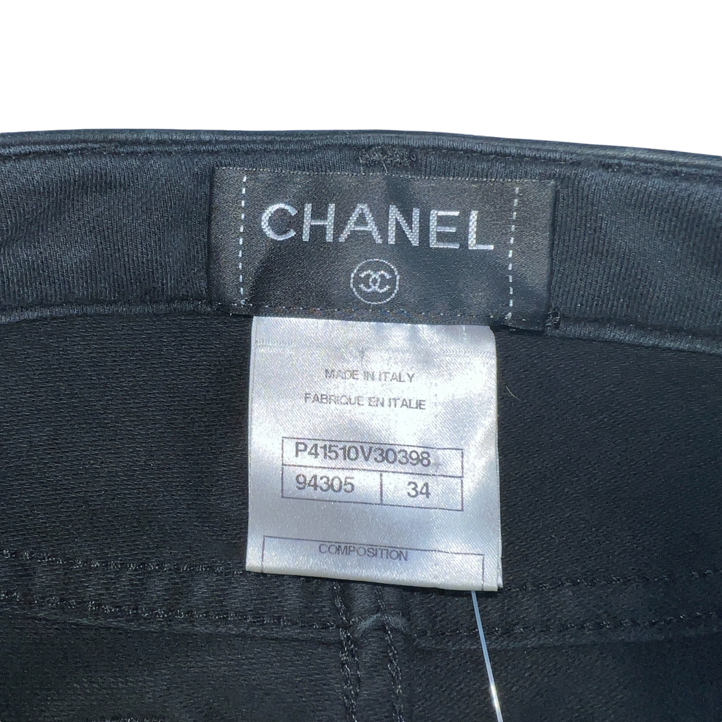 Black Pants with Leather Details - 34