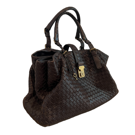 Intrecciato Brown Leather Handbag