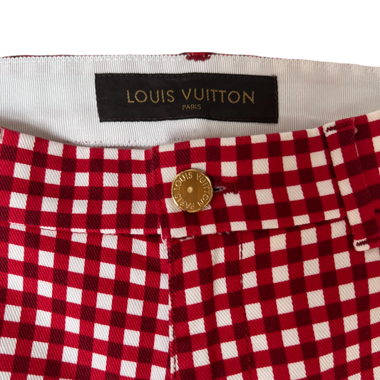 Red & White Checker Pants - S