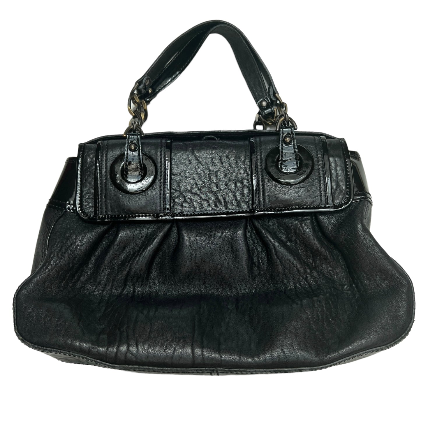 Black leather Tote Zucca Logo