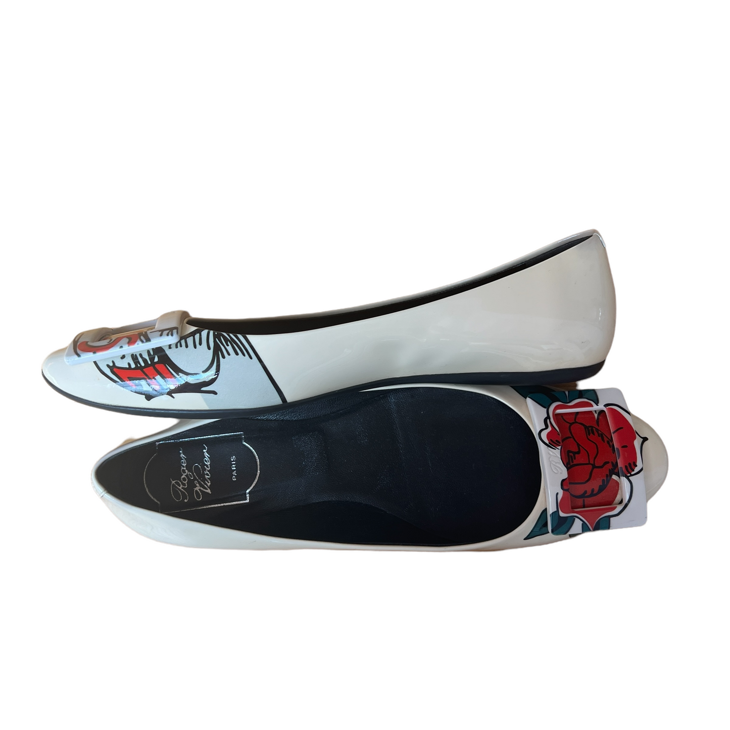 Cream Patent Flats - 8