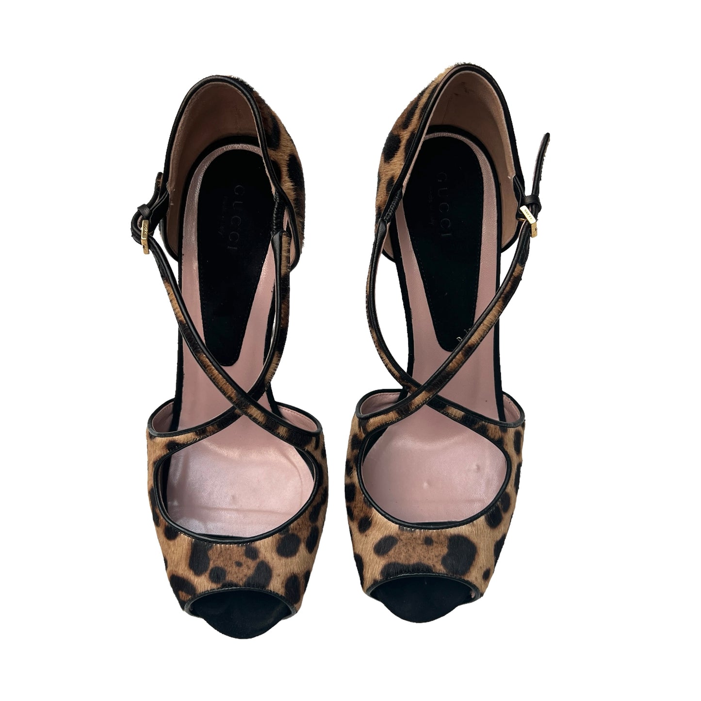 Leopard Pony Hair Platform Heels - 9.5