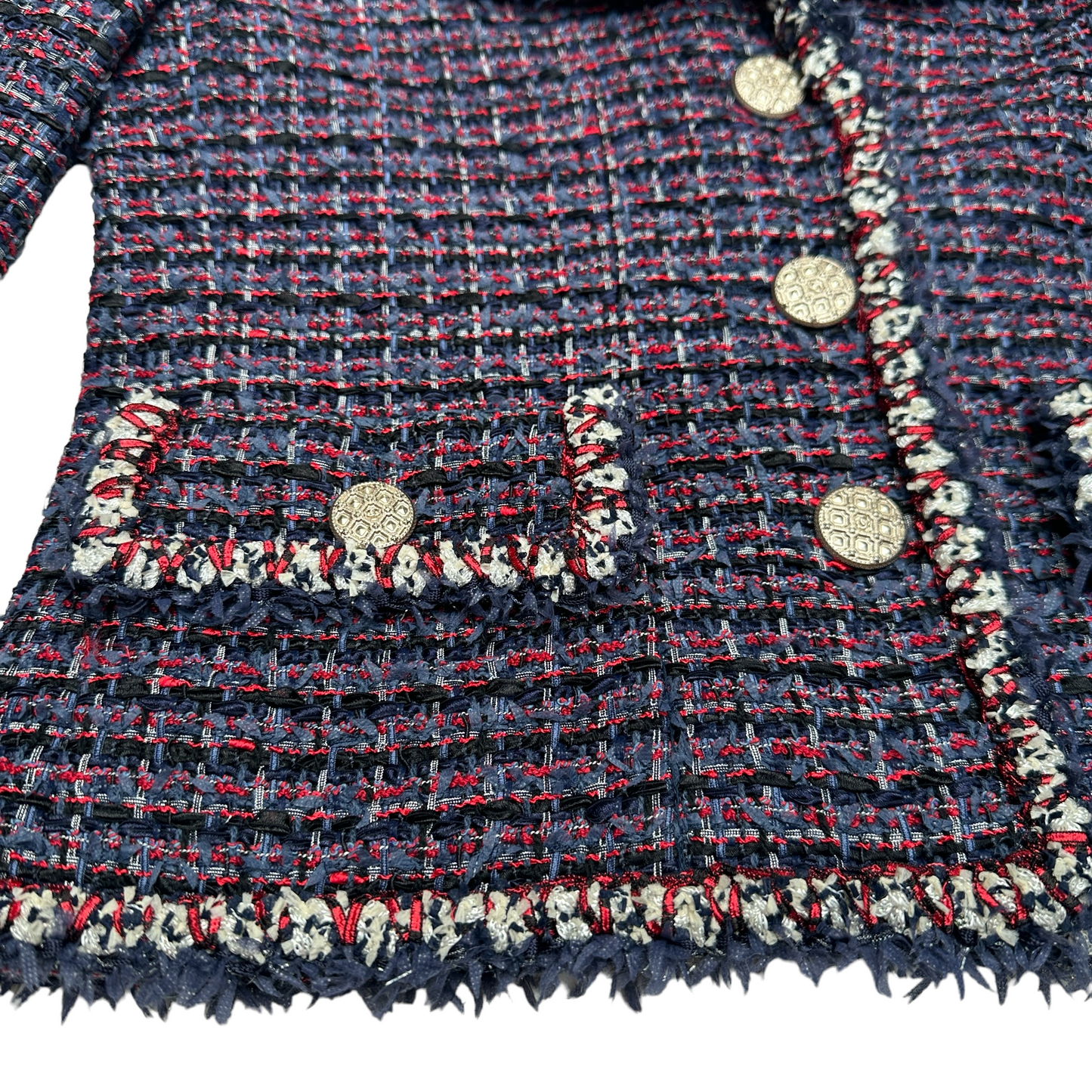 Navy & Red Tweed Blazer - 38