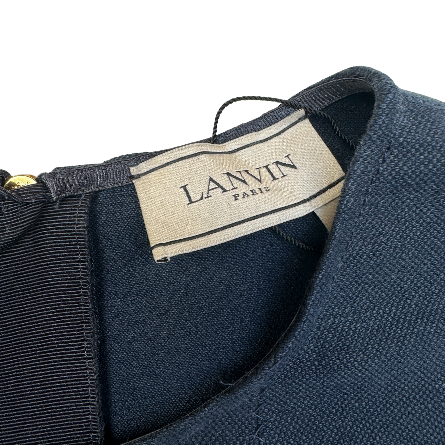 Navy Linen Dress - S