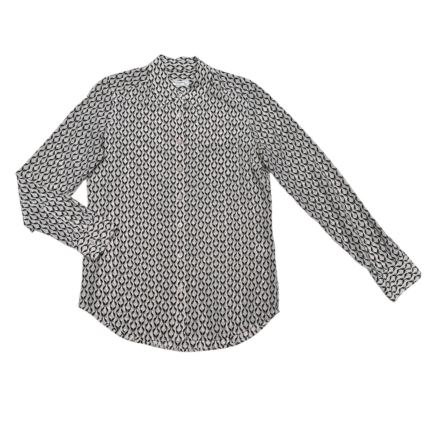 Black & White Silk Shirt - XS