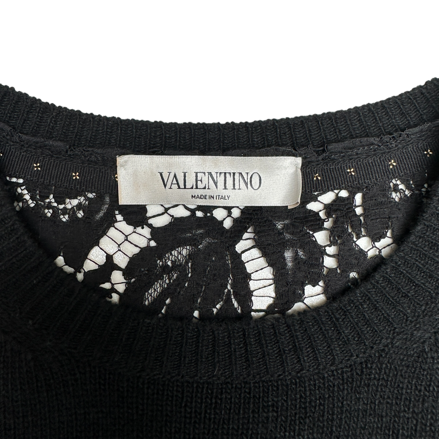 Black Dress with Lace & Studs - M