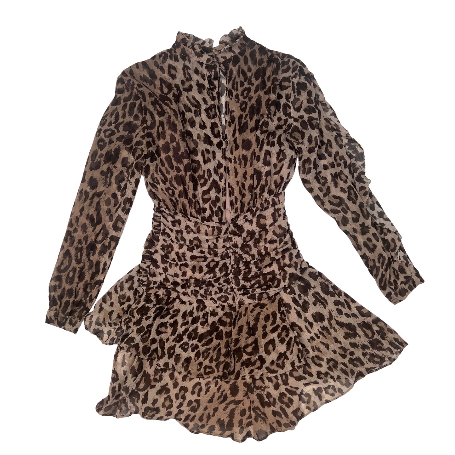Leopard Mini Silk Dress - XS