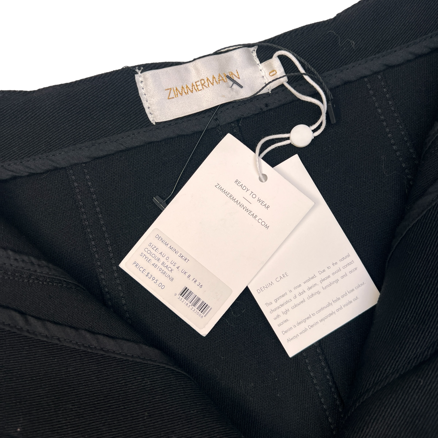 Black Denim High Waisted Skirt - 0