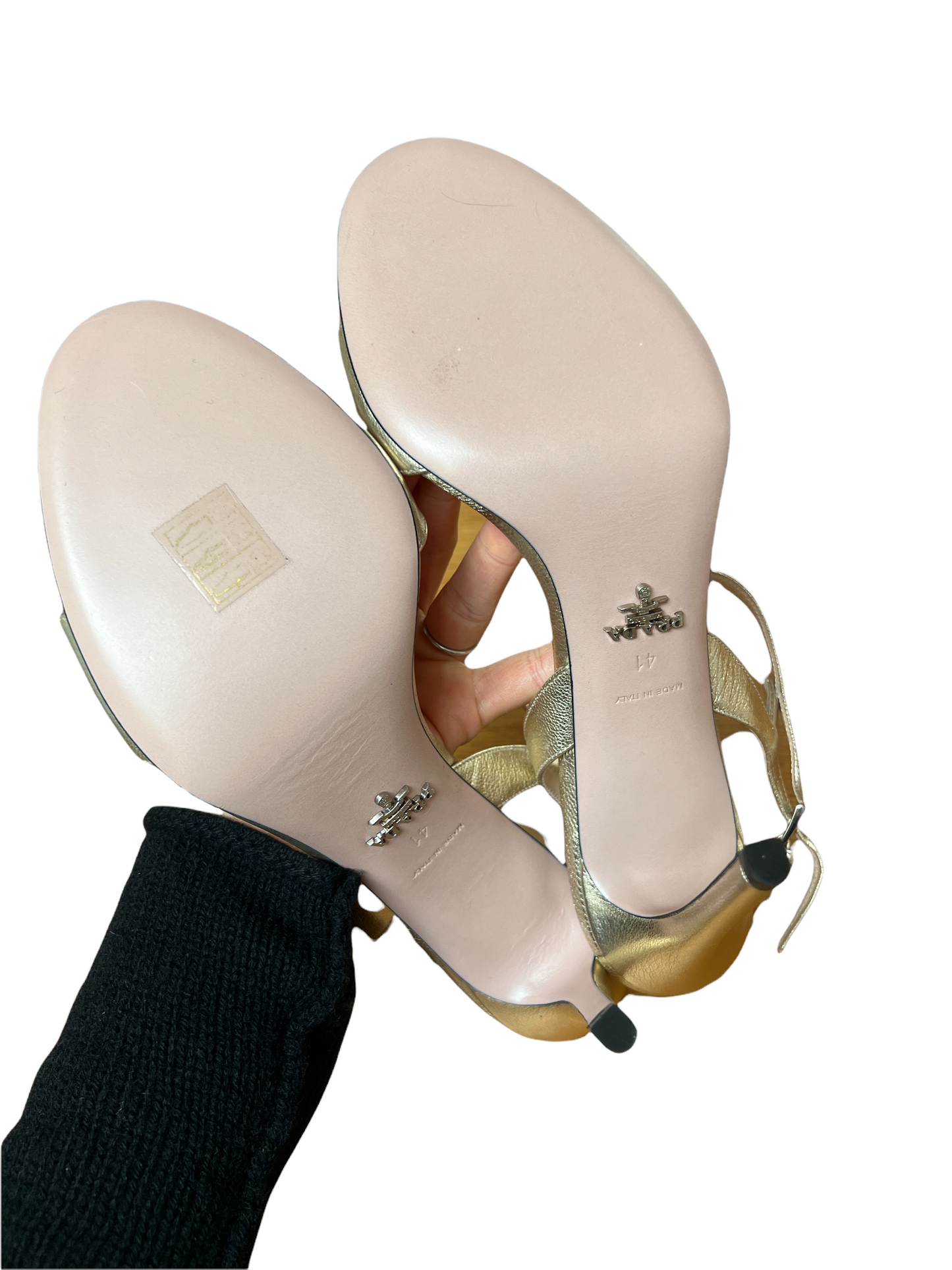 Gold Leather Heels - 11