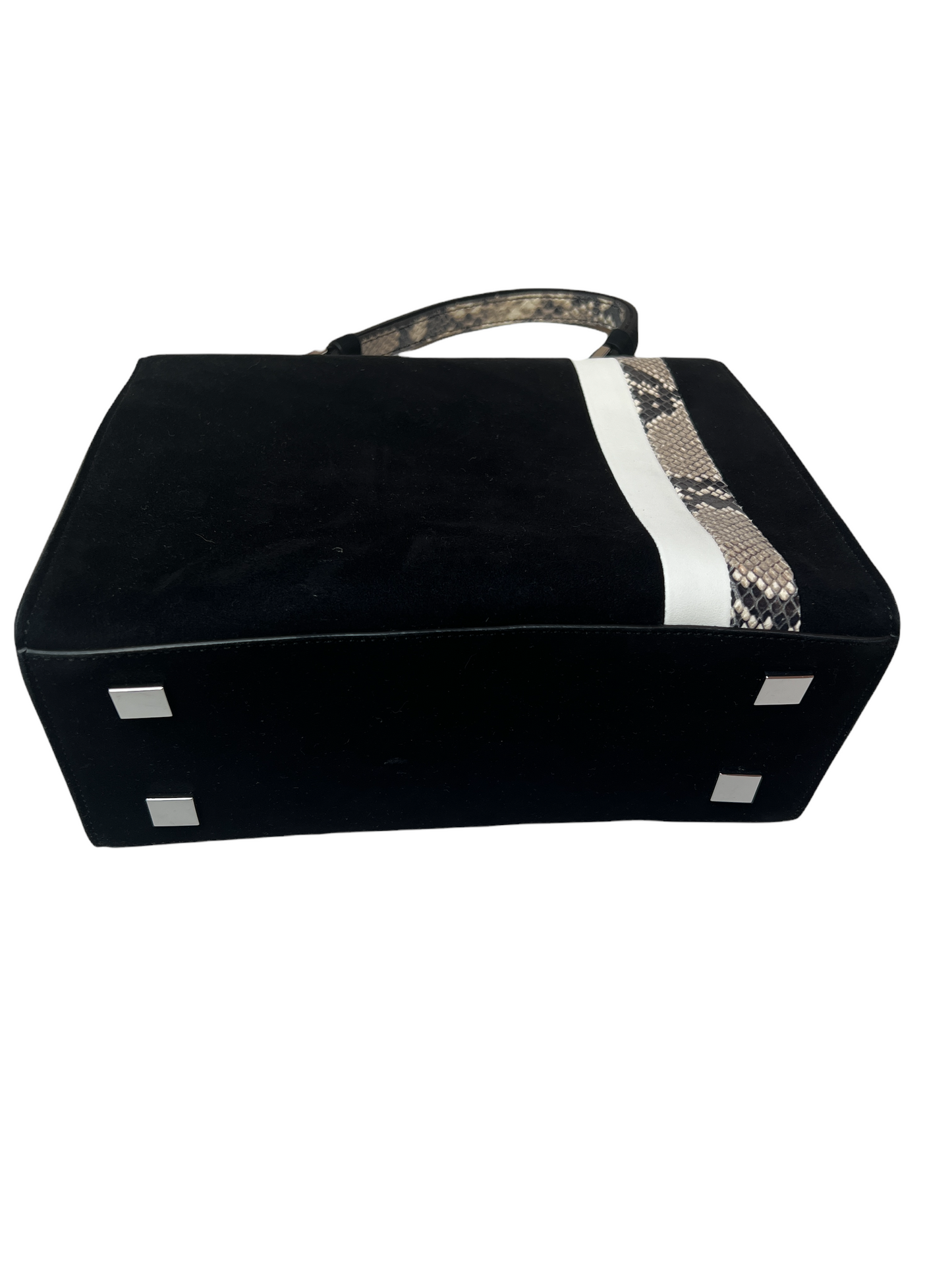 Black Suede Handle Bag