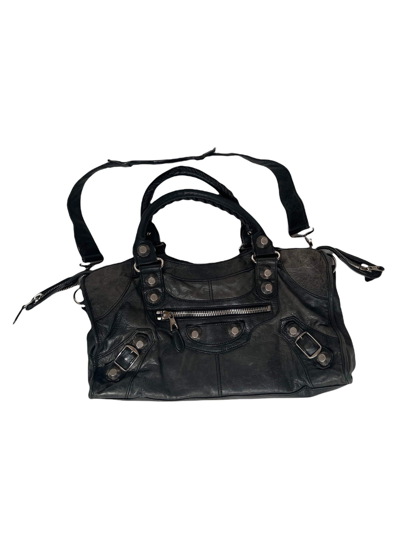 Black Leather Motocross Giant City 21 Bag