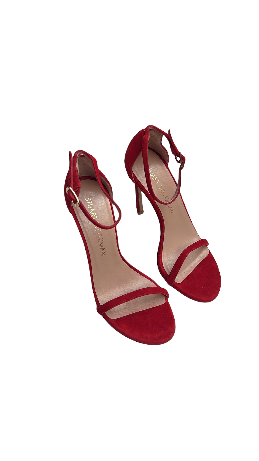 The Nudist Red Suede Heels - 5
