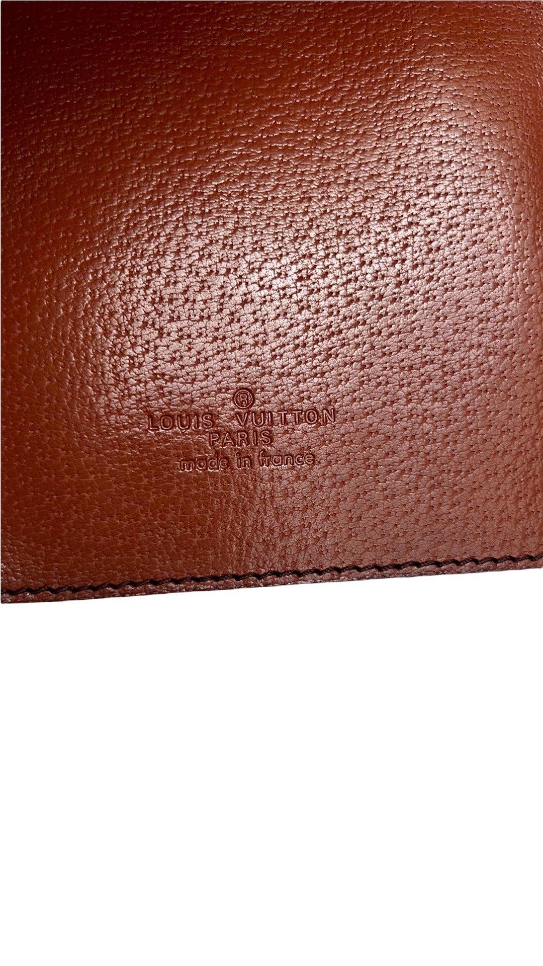 Vintage Monogram Leather Photo/Document Holder