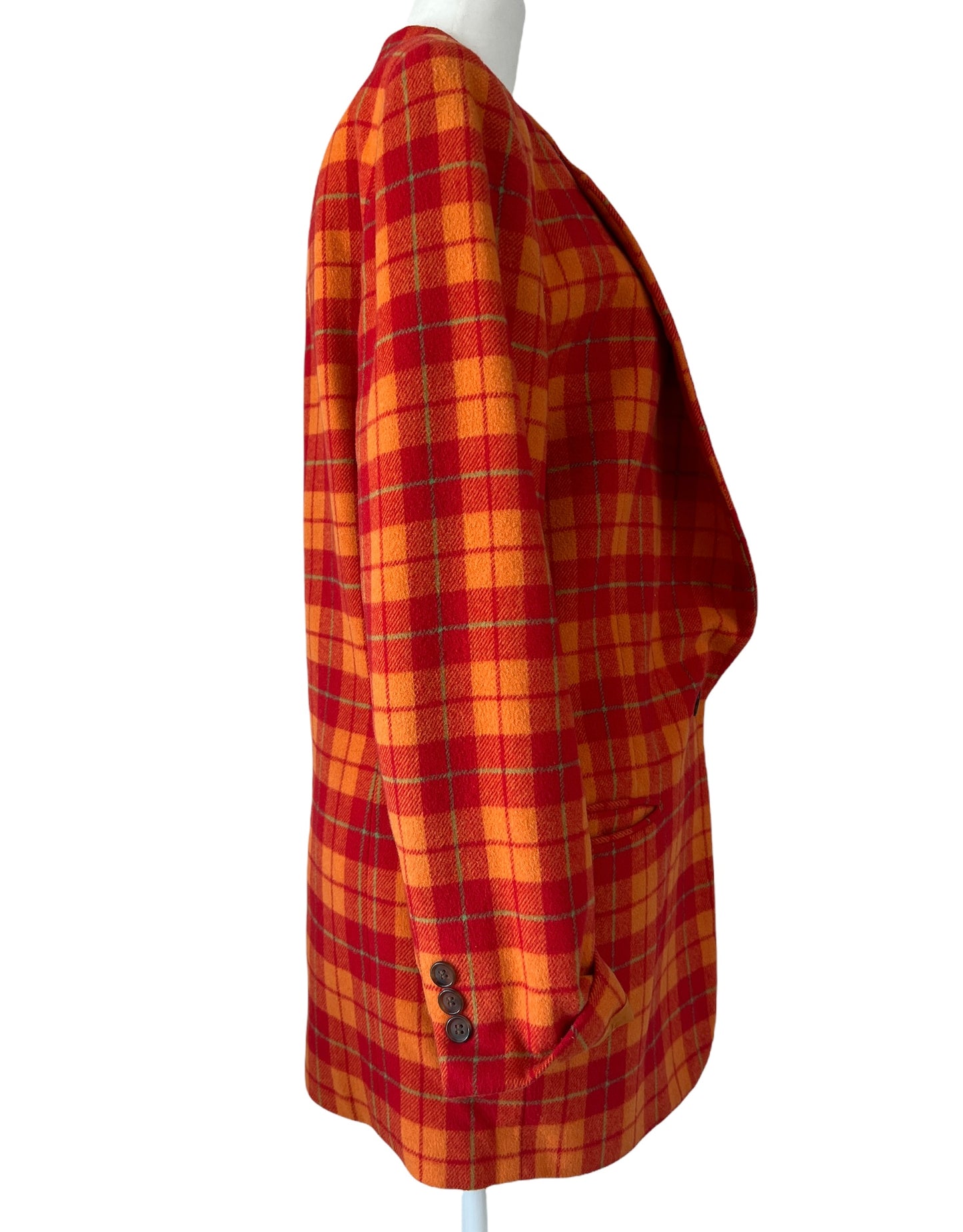 Vintage Orange Checker Blazer - M