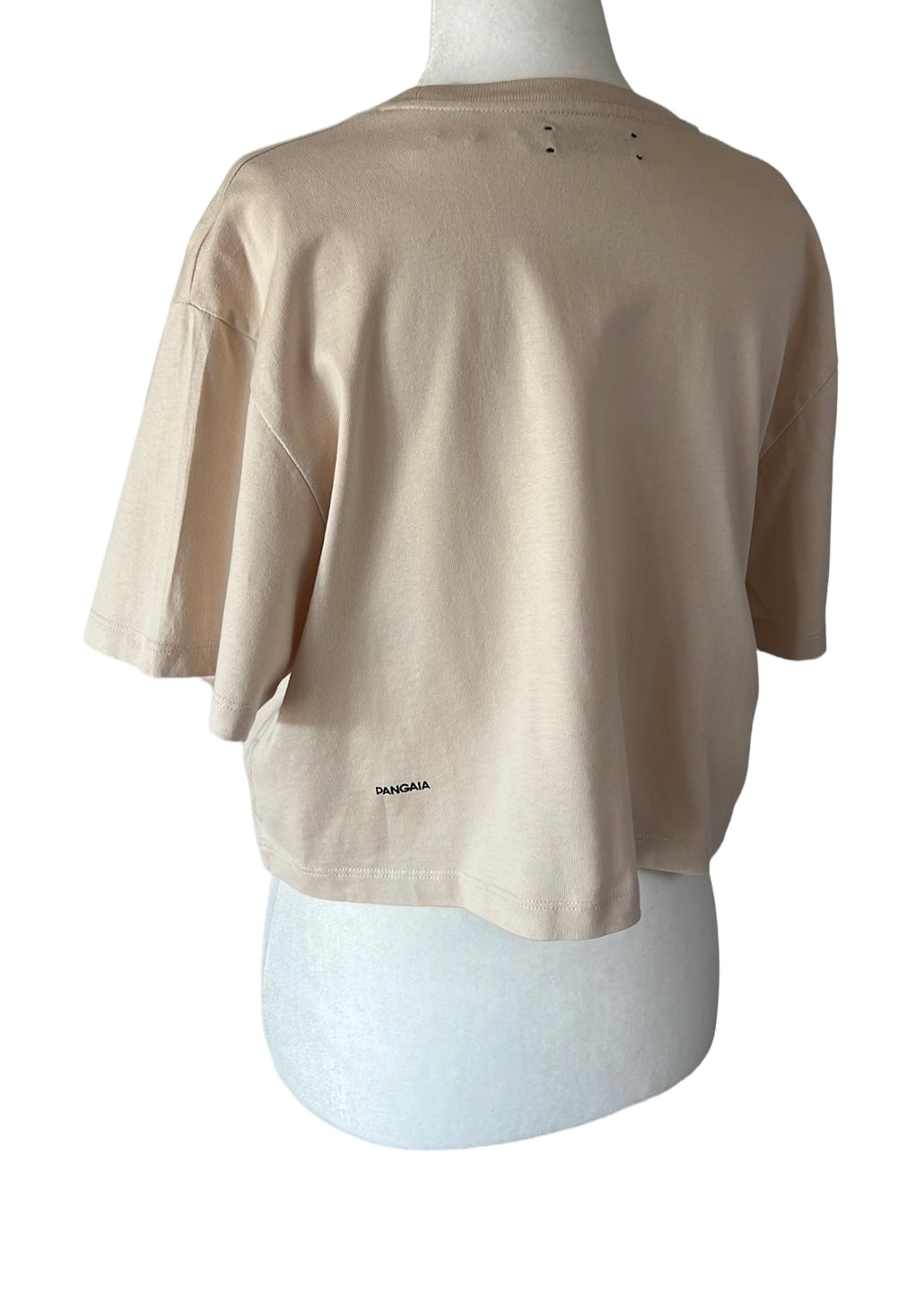 Cream Cotton Cropped T-shirt - S