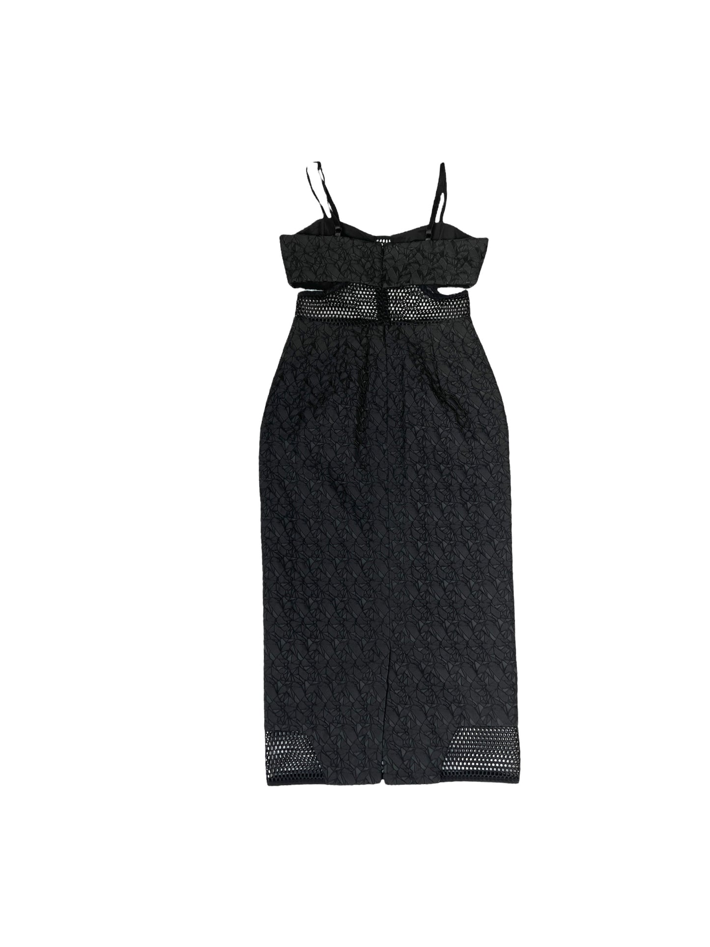 Black Mesh Cutout Dress - 2
