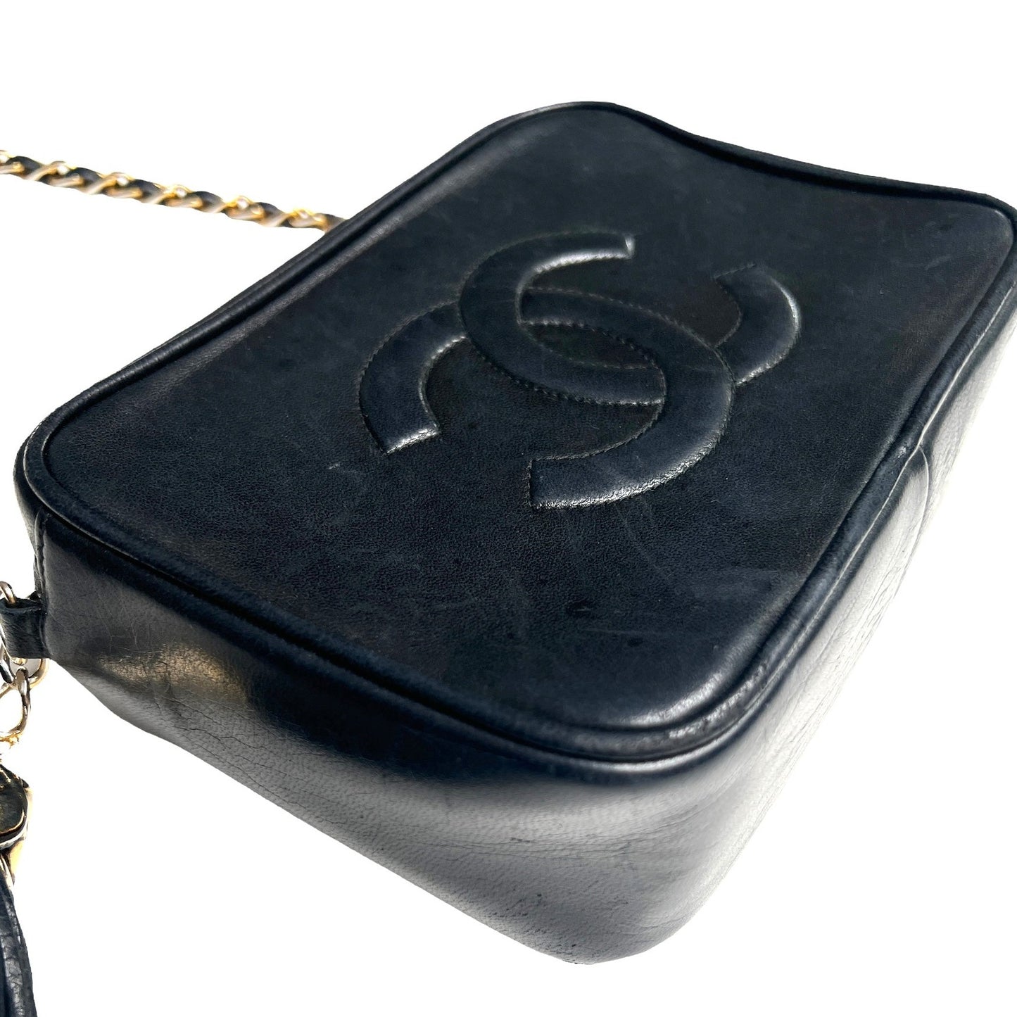 Vintage Black Leather Camera Bag