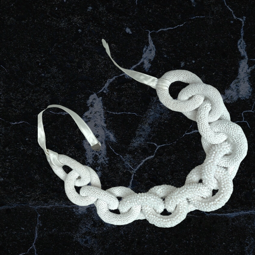 Chuncky White Beads Necklace