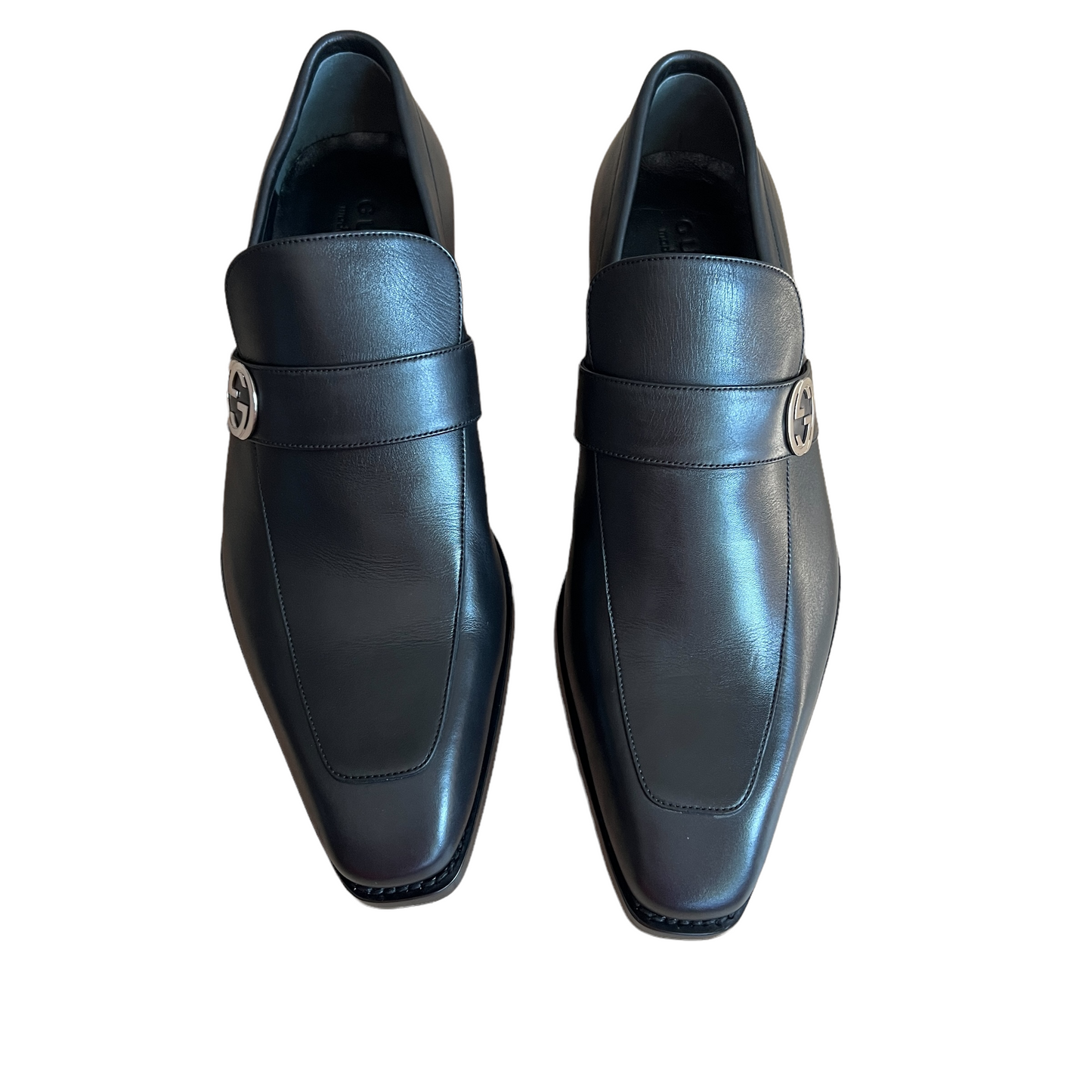 Men's Black Logo Loafers - 10