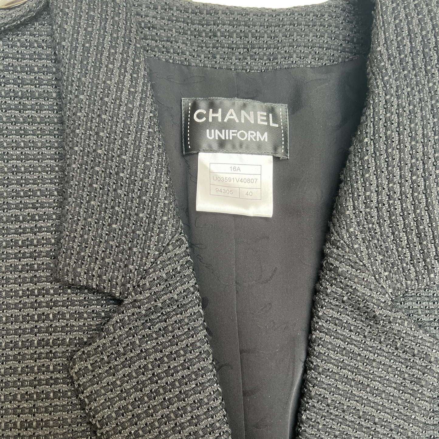 Black Tweed Uniform Blazer - M