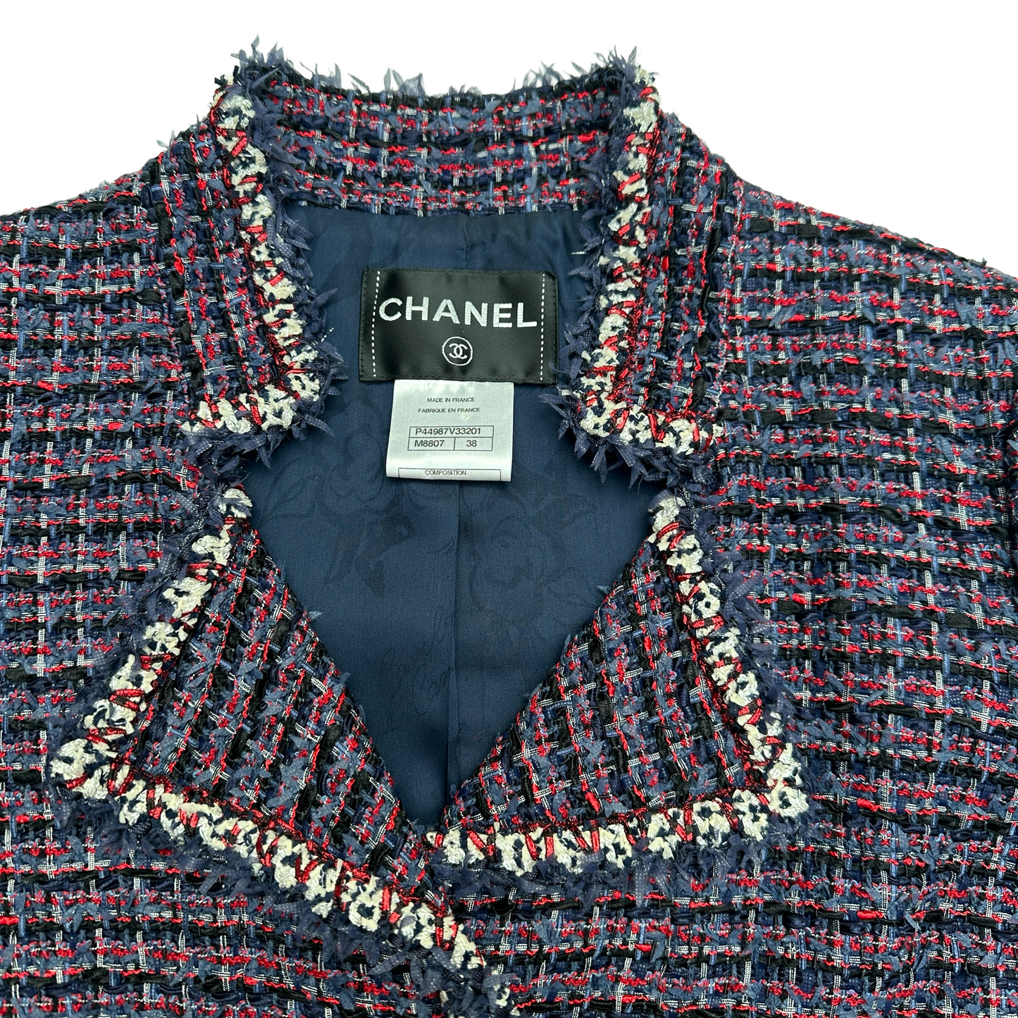 Navy & Red Tweed Blazer - 38