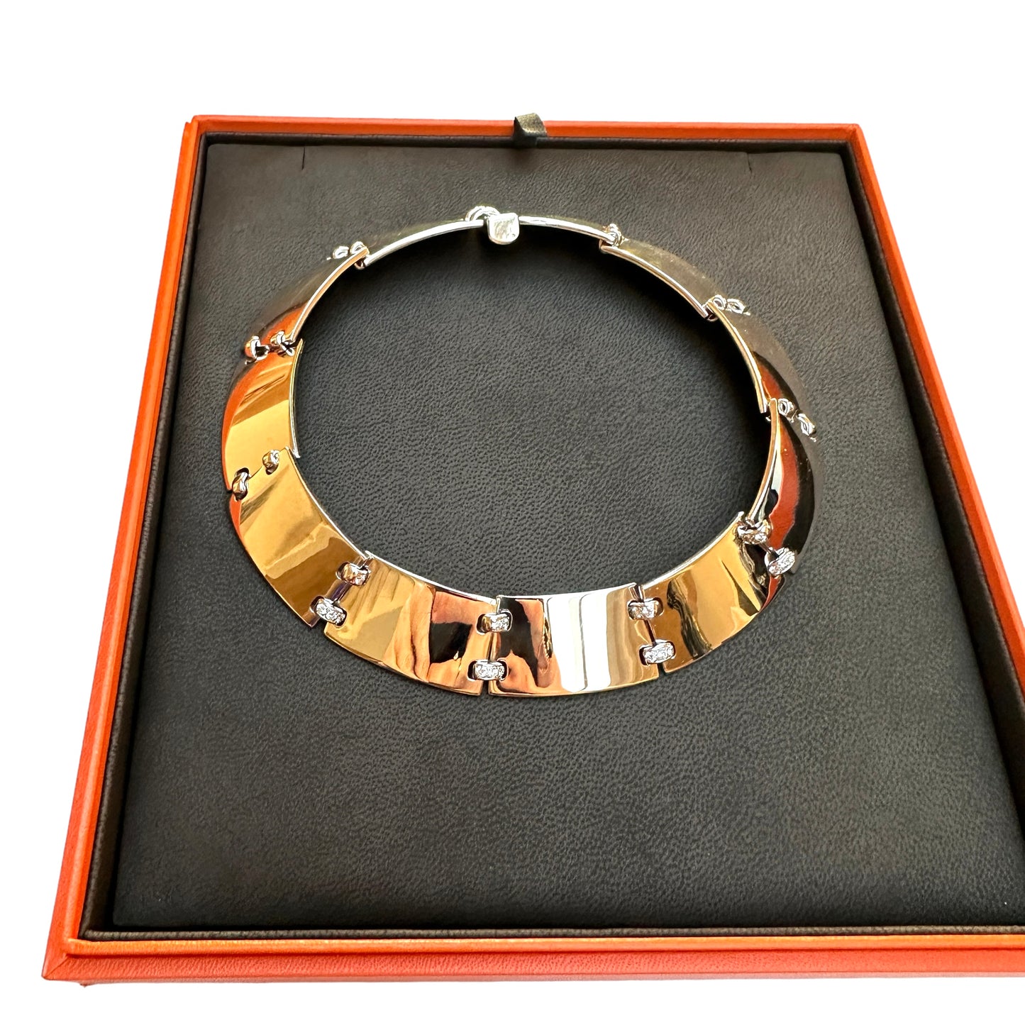 Silver Choker with Diamond Links