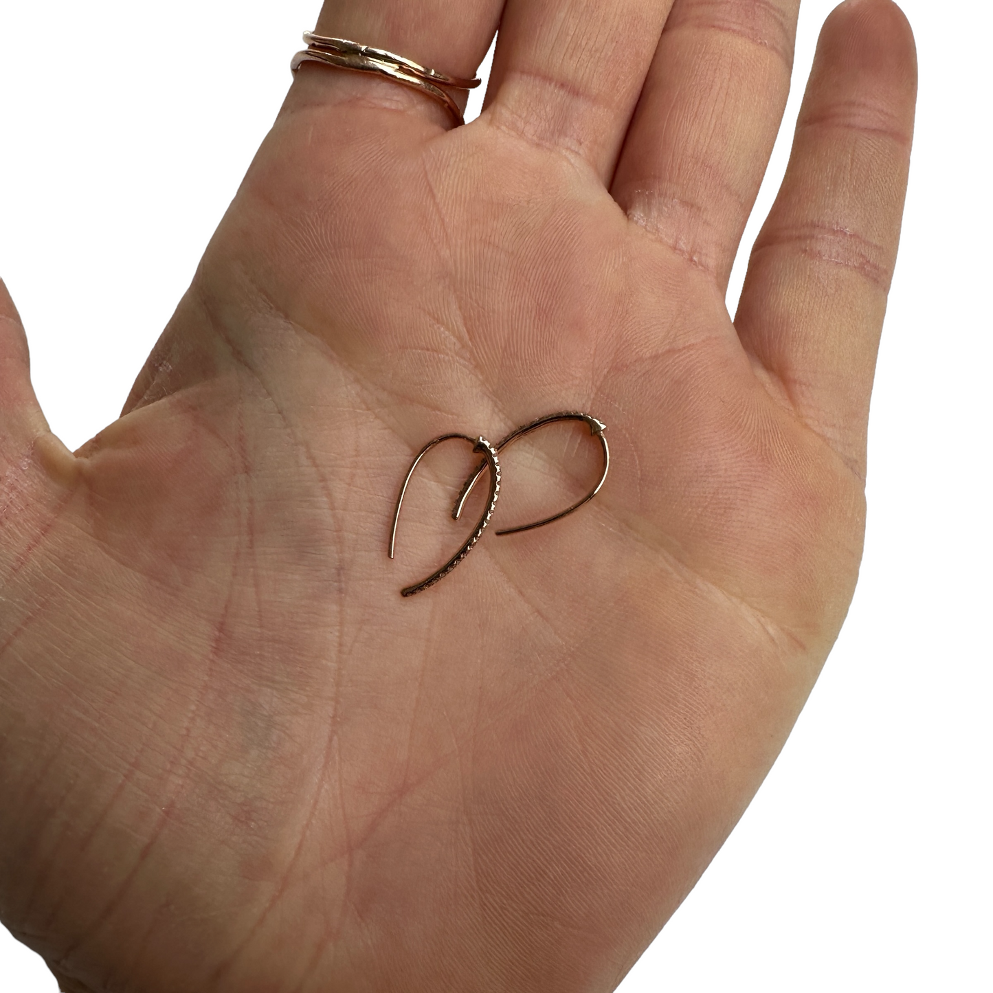 Rose Gold Diamond Wishbone Earrings