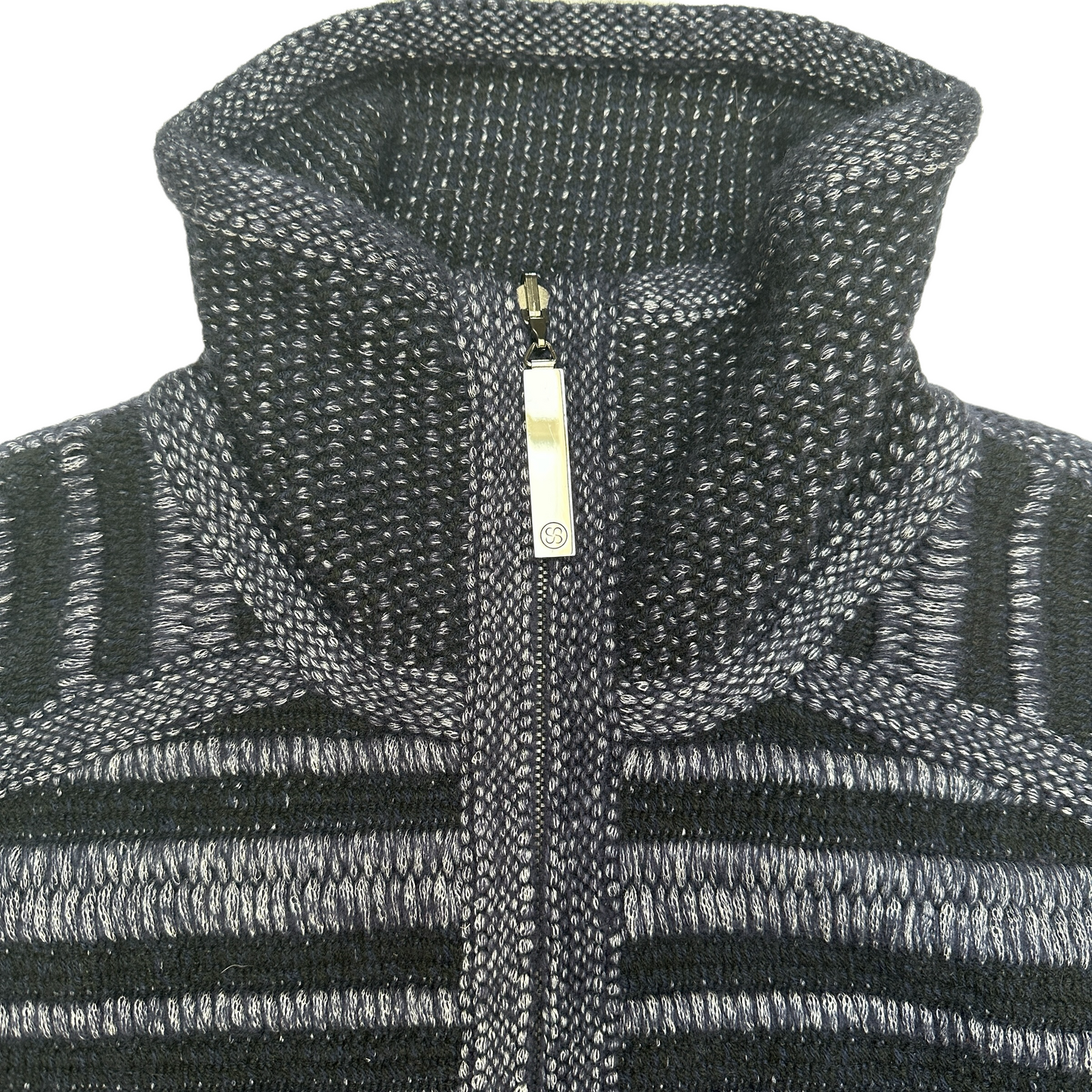 Navy Zipper Sweater - M