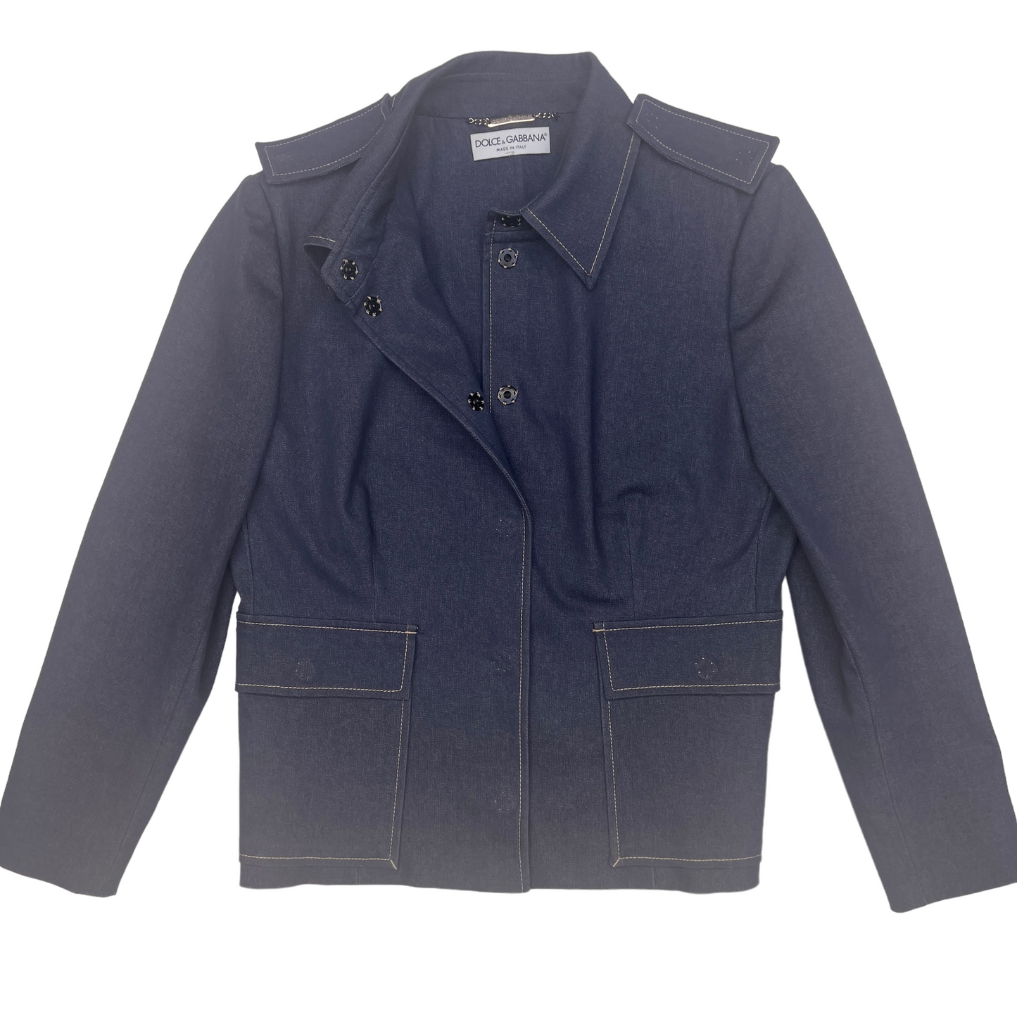 Blue Cotton Blazer Set - L