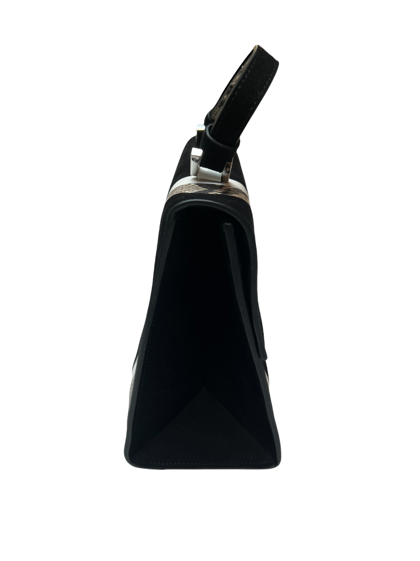 Black Suede Handle Bag