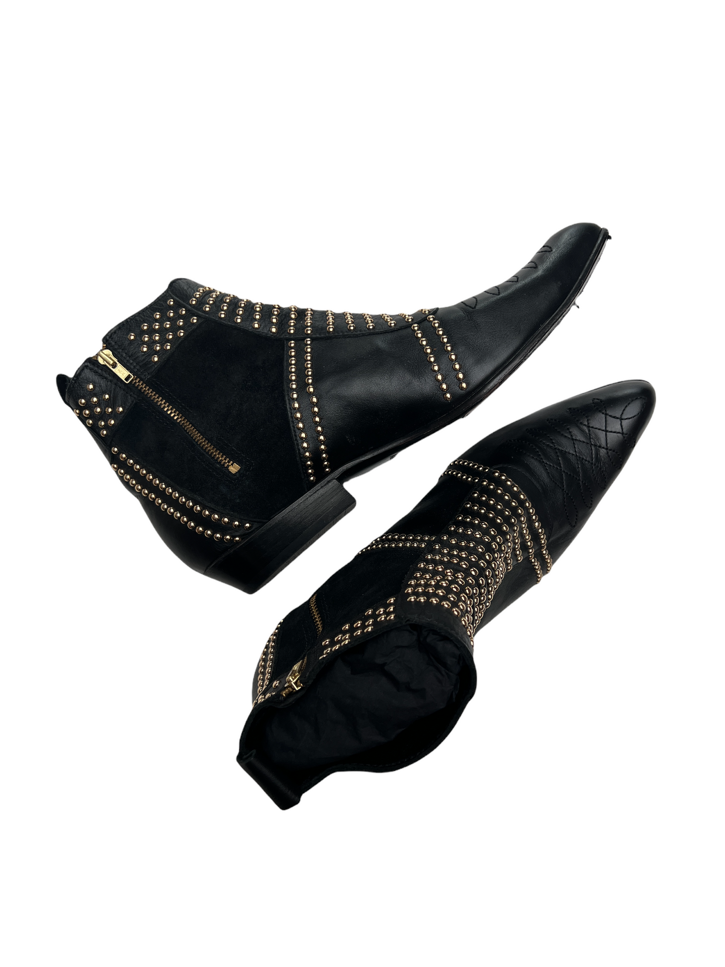Gold Studded Boots - 11